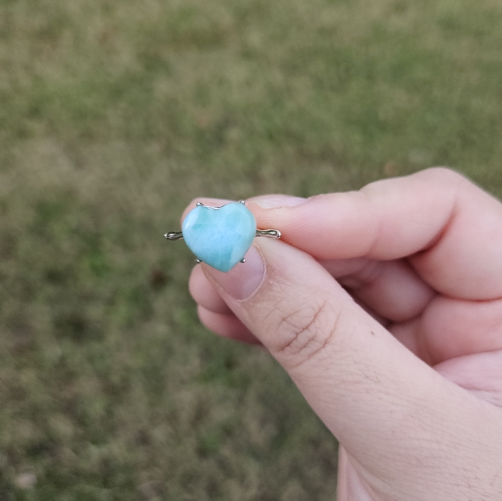 larimar heart ring silver 925 - Picture 5 of 5